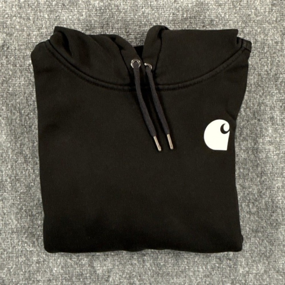 Carhartt Hoodie Womens Medium 8/10 Black Relaxed Fit Graphic Sweatshirt